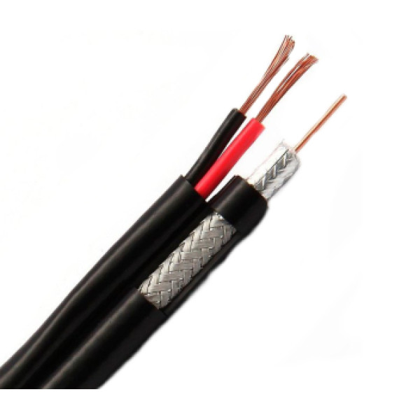 Кабель комбінований OK-NET F5967BVcu+2*0,75 для IP камер, бухта 305 м, діаметр 6,01 мм, максимальне загасання 29 дБ/100м, чорний Кабель комбінований OK-NET F5967BVcu+2*0,75 для IP камер, бухта 305 м, діаметр 6,01 мм, максимальне загасання 29 дБ/100м, чорний