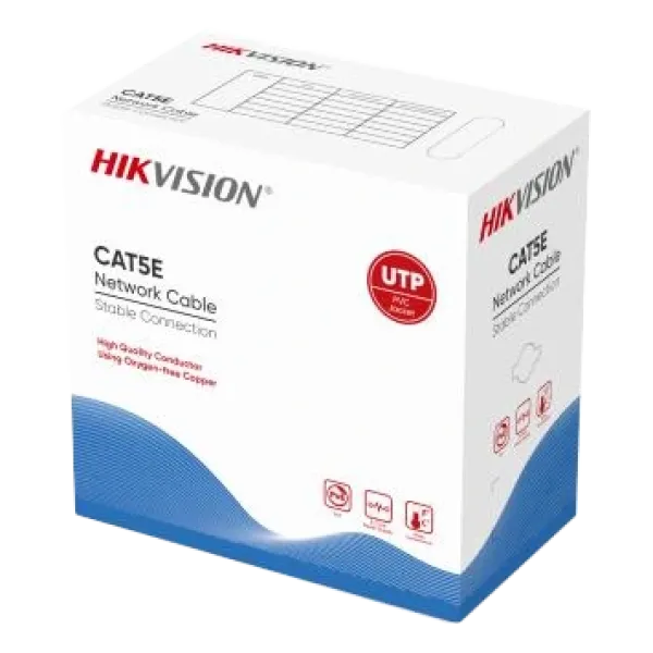 Кабель вита пара 24AWG UTP CAT 5E DS-1LN5E-S для внутрішньої прокладки IP камер, довжина 305 м, температура експлуатації -20 ℃ до 75 ℃, стандарт TIA-568-C.2 Кабель вита пара 24AWG UTP CAT 5E DS-1LN5E-S для внутрішньої прокладки IP камер, довжина 305 м, температура експлуатації -20 ℃ до 75 ℃, стандарт TIA-568-C.2