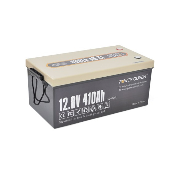 Акумуляторна батарея LiFePO4 Power Queen 12.8 В 410Ah 5240Wh BMS 250A для сонячних електростанцій кемперів резервного живлення дому