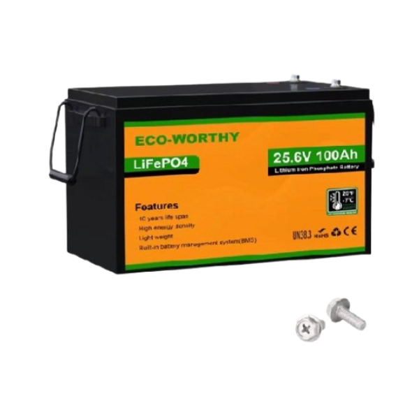 Аккумуляторная батарея LiFePO4 Eco-Worthy 25,6V 100Ah для солнечных систем и резервного питания Аккумуляторная батарея LiFePO4 Eco-Worthy 25,6V 100Ah для солнечных систем и резервного питания