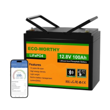Аккумуляторная батарея LiFePO4 12,8V 100Ah bluetooth для резервного питания и солнечных систем, винт M8
