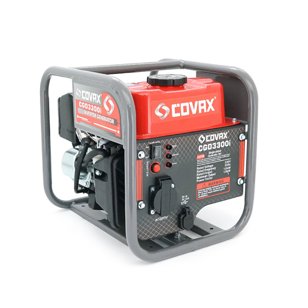 Генератор інверторний бензин COVAX CGO3300i, 1.5kW, однофазний 220V, 50Hz, 4-stroke, бак 2.3L, 341х285х315mm, 10kg Генератор інверторний бензин COVAX CGO3300i, 1.5kW, однофазний 220V, 50Hz, 4-stroke, бак 2.3L, 341х285х315mm, 10kg