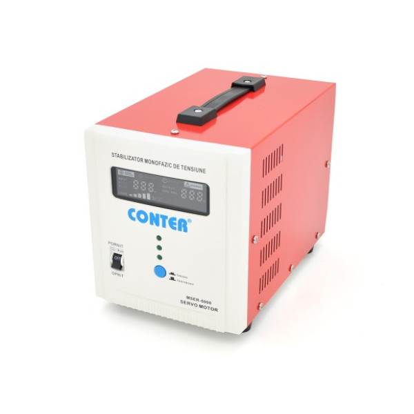 Стабилизатор напряжения Conter MSER 5000 VA-V2 3750W однофазный с сервоприводом и LED дисплеем для защиты бытовой и офисной техники Стабилизатор напряжения Conter MSER 5000 VA-V2 3750W однофазный с сервоприводом и LED дисплеем для защиты бытовой и офисной техники