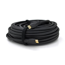 Кабель Ritar PL-HD347 HDMI-HDMI 19+1, Ultra HD 4Kx2K, 2160P, 20.0m, v2,0, OD-8.5mm, з фільтром, круглий Black, конектор Gold, Пакет, Q20