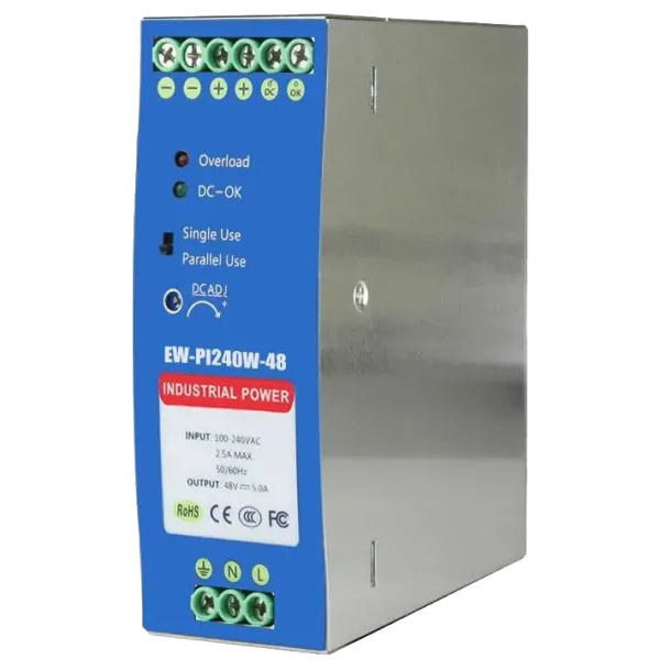 Блок живлення на DIN-рейку 240 Вт 48 В для відеоспостереження Ewind EW-PI240W-48 5 А з піковою потужністю 360 Вт