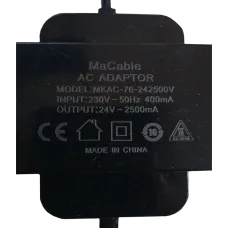 Блок живлення MKAC-76-242500V 24В 2.5A для відеоспостереження, стабілізований мережевий адаптер 230В 24В AC для камер та обладнання систем безпеки