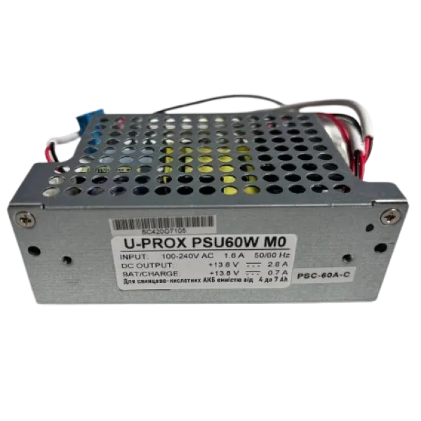 Блок живлення U-PROX PSU60W 14В 2.8А M0 kit з функцією UPS для контролера доступу U-PROX IP400 та плати U-PROX IP400 EM, зарядка AGM акумуляторів Блок живлення U-PROX PSU60W 14В 2.8А M0 kit з функцією UPS для контролера доступу U-PROX IP400 та плати U-PROX IP400 EM, зарядка AGM акумуляторів