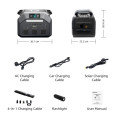 Портативна зарядна станція Singo P1800, 1800W/1024Wh LiFePO₄, 2xDC5521-12V-8A, CarPort-12V-10A, 2xAC230V, 3xUSB-A-15W, 3xUSB-C-100W