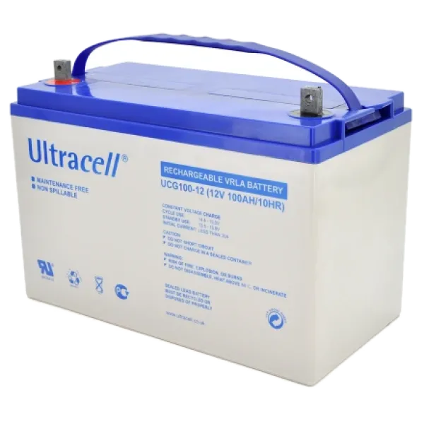 Акумуляторная батарея свинцово-кислотная гелевая Ultracell UCG100-12 100А·ч 12В F10 для ИБП и систем видеонаблюдения Акумуляторная батарея свинцово-кислотная гелевая Ultracell UCG100-12 100А·ч 12В F10 для ИБП и систем видеонаблюдения