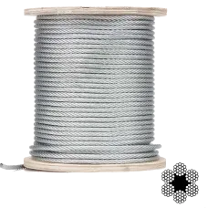 Трос оцинкований APRO 8мм DIN 3055 (6x7) бухта 100м