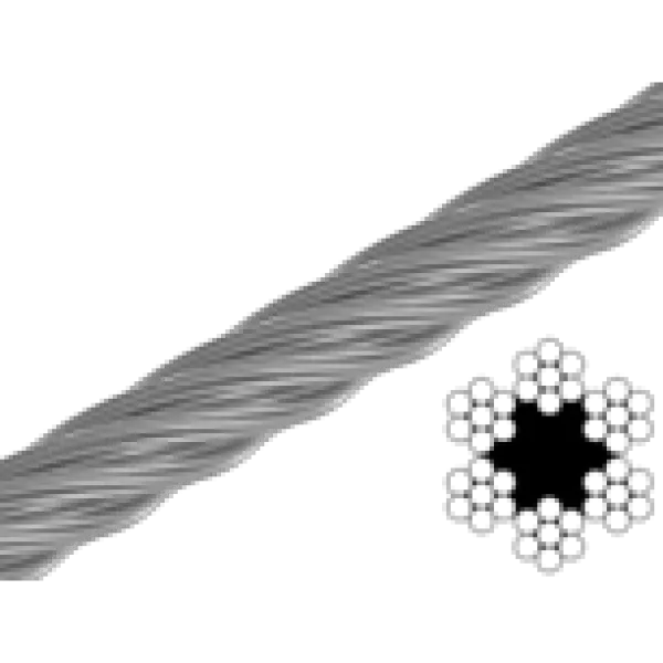 Трос 3 мм 6х7+1FC цб бухта 200м Трос 3 мм 6х7+1FC цб бухта 200м