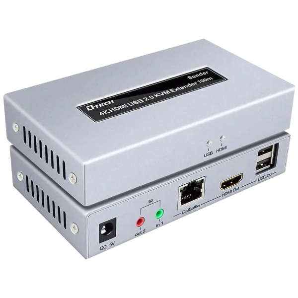 Модуль подовжувач Dtech DT-7051 4K HDMI і USB 2.0 KVM 100м Модуль подовжувач Dtech DT-7051 4K HDMI і USB 2.0 KVM 100м