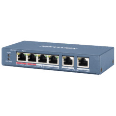 Комутатор 4 порти некерований DS-3E0106HP-E POE для відеоспостереження з підтримкою PoE, 60 Вт, температурний діапазон -10º - +55º, компактний розмір 145x26x69 мм
