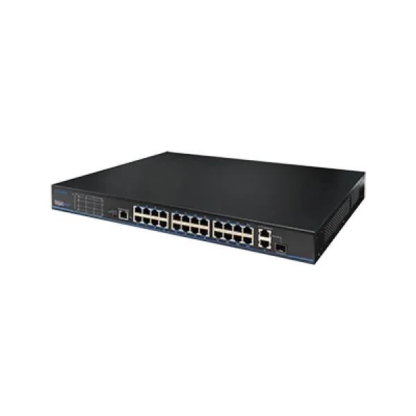 24 порти 10/100 Мбіт/с PoE+ 2 порти Gigabit RJ-45 (1 порт комбінований SFP) UTP3226TS-PSB 24 порти 10/100 Мбіт/с PoE+ 2 порти Gigabit RJ-45 (1 порт комбінований SFP) UTP3226TS-PSB
