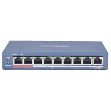 Неуправляемый коммутатор 8 портов PoE Hikvision DS-3E0109P-E(C) для сетевых устройств с поддержкой видеонаблюдения и охранных систем