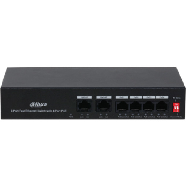 Комутатор 4 порти некерований Dahua DH-PFS3006-4ET-36 РоЕ Комутатор 4 порти некерований Dahua DH-PFS3006-4ET-36 РоЕ