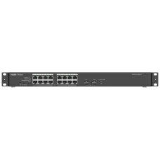 Комутатор 18 портів некерований RG-ES118GS-P-L PoE для мережевих підключень з 16 RJ45 порти 10/100/1000M та 2 SFP, комутаційна здатність 36 Гбіт/с