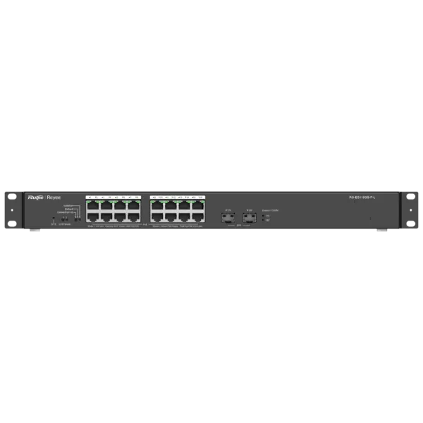 Комутатор 18 портів некерований RG-ES118GS-P-L PoE для мережевих підключень з 16 RJ45 порти 10/100/1000M та 2 SFP, комутаційна здатність 36 Гбіт/с Комутатор 18 портів некерований RG-ES118GS-P-L PoE для мережевих підключень з 16 RJ45 порти 10/100/1000M та 2 SFP, комутаційна здатність 36 Гбіт/с