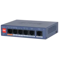 Керований комутатор 4 порти PoE Dahua DH-CS4006-4ET2GT-60 для відеоспостереження, підтримка 60 Вт, 4x10/100M, 2x10/100/1000M, робоча температура -10º - + 55ºC