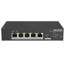 Комутатор 4 порти PoE керований DS-3T1306P-SI/HS для відеоспостереження, 4x RJ45, бюджет 60 Вт, робоча температура -30º - +65º, компактні розміри 158x101x32 мм