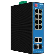 Комутатор 12 портів некерований EW-PIS1812-8GE для PoE мереж з підтримкою 120/240 Вт і робочою температурою до +75ºC