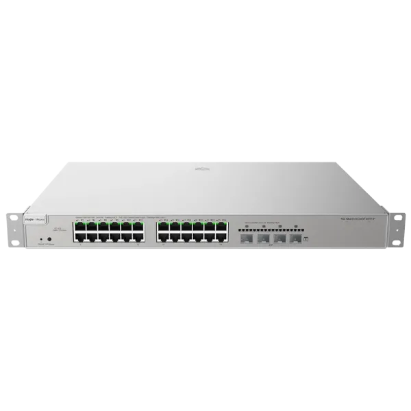 Комутатор 24 порти керований RG-NBS5100-24GT4SFP-P POE L3 для організації мережі з підтримкою PoE та розширеними можливостями підключення Комутатор 24 порти керований RG-NBS5100-24GT4SFP-P POE L3 для організації мережі з підтримкою PoE та розширеними можливостями підключення