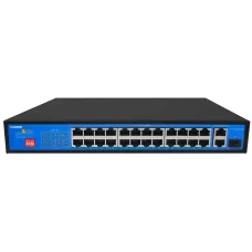 Комутатор 27 портів некерований EW-S1927CF-AP PoE для підключення PoE-устроїв з 24 портами RJ45 та 2 Uplink для мережевого обладнання