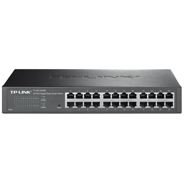 Комутатор TP-LINK TL-SG1024DE 24 порти керований для стабільного мережевого з'єднання з комутаційною здатністю 48 Гбіт/с Комутатор TP-LINK TL-SG1024DE 24 порти керований для стабільного мережевого з'єднання з комутаційною здатністю 48 Гбіт/с