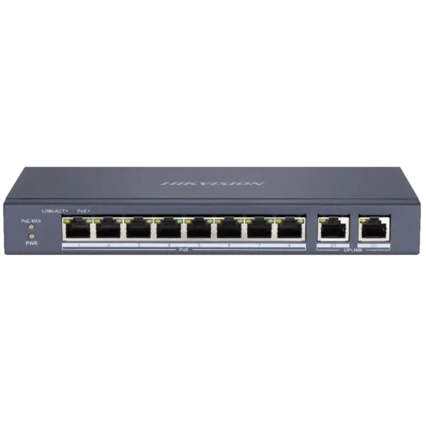Комутатор 8 портів некерований Hikvision DS-3E0310P-E/M PoE