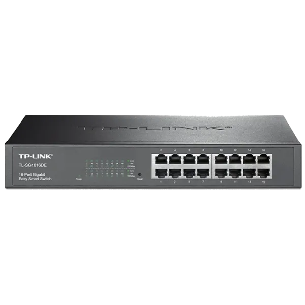 Комутатор 16 портів керований TP-LINK TL-SG1016DE 1000М Комутатор 16 портів керований TP-LINK TL-SG1016DE 1000М