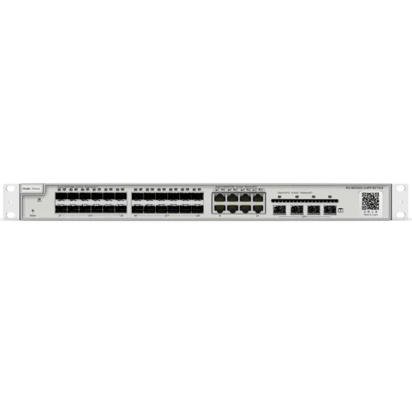 Коммутатор управляемый 24 порта Ruijie Reyee RG-NBS5200-24SFP/8GT4XS L3 для сети с 10 Гбит/с и поддержкой SFP для организации эффективного хайперзвукового соединения Коммутатор управляемый 24 порта Ruijie Reyee RG-NBS5200-24SFP/8GT4XS L3 для сети с 10 Гбит/с и поддержкой SFP для организации эффективного хайперзвукового соединения