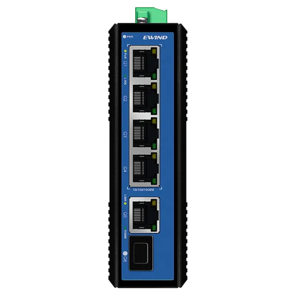 Комутатор 6 портів некерований Ewind EW-PIS1806F-4GE PoE для мережевого обладнання з підтримкою PoE, 4x RJ45, SFP, робоча температура -40º до +85ºC Комутатор 6 портів некерований Ewind EW-PIS1806F-4GE PoE для мережевого обладнання з підтримкою PoE, 4x RJ45, SFP, робоча температура -40º до +85ºC