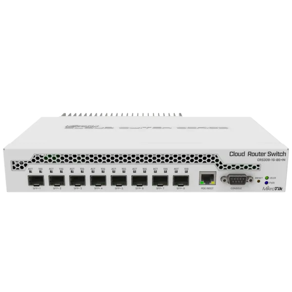 Комутатор 8 портів керований CRS309-1G-8S+IN 10G SFP+ для швидкісних мереж з PoE, робоча температура -40º до +70º, DC 12-57В Комутатор 8 портів керований CRS309-1G-8S+IN 10G SFP+ для швидкісних мереж з PoE, робоча температура -40º до +70º, DC 12-57В