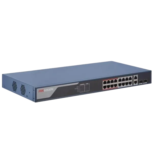 Комутатор 16 портів керований DS-3E1318P-EI(B) для відеоспостереження з PoE, 2 комбо- uplink, потужність 230 Вт, температурний діапазон 0º - +45ºC, 440x44x221 мм Комутатор 16 портів керований DS-3E1318P-EI(B) для відеоспостереження з PoE, 2 комбо- uplink, потужність 230 Вт, температурний діапазон 0º - +45ºC, 440x44x221 мм