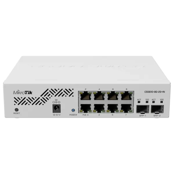 Комутатор 8 портів керований MikroTik CSS610-8G-2S+IN Комутатор 8 портів керований MikroTik CSS610-8G-2S+IN