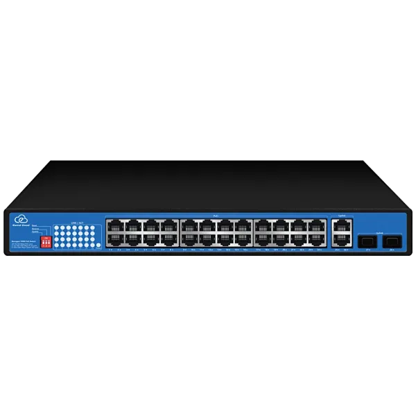 Коммутатор 24 порта неуправляемый EW-ES2028CF-AP PoE для подключения сетевых устройств с поддержкой удаленного управления и облачной платформы Коммутатор 24 порта неуправляемый EW-ES2028CF-AP PoE для подключения сетевых устройств с поддержкой удаленного управления и облачной платформы