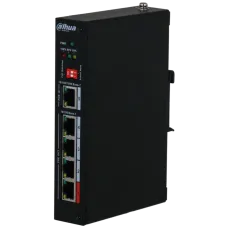 PoE розширювач DH-PFT1500 для IP камер і відеоспостереження, 4x RJ45 10/100M, 1x RJ45 10/100/1000M, бюджет 90 Вт, до 250 метрів передачі