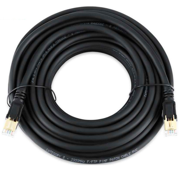 Патч-корд литий VEGGIEG, CCA, SSTP, RJ45, Cat.8, 20m, чорний Патч-корд литий VEGGIEG, CCA, SSTP, RJ45, Cat.8, 20m, чорний