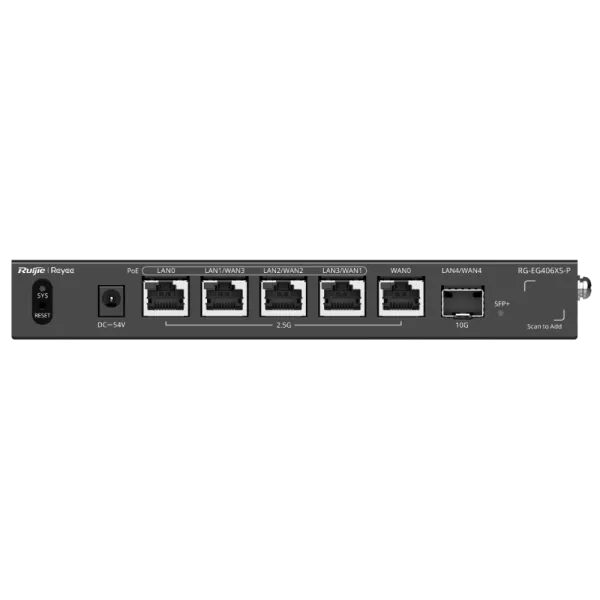Маршрутизатор Ruijie Reyee RG-EG406XS-P 6-портовий PoE з хмарним керуванням Маршрутизатор Ruijie Reyee RG-EG406XS-P 6-портовий PoE з хмарним керуванням