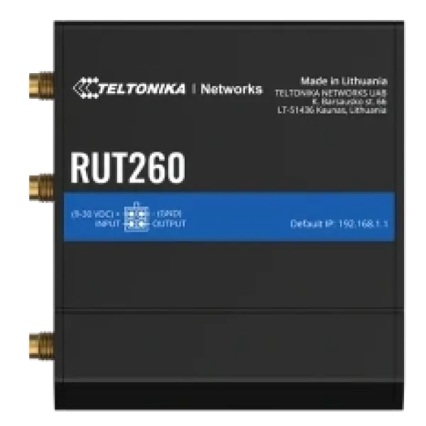 Промисловий стільниковий маршрутизатор Teltonika RUT260 з 4G LTE, Wi-Fi Промисловий стільниковий маршрутизатор Teltonika RUT260 з 4G LTE, Wi-Fi