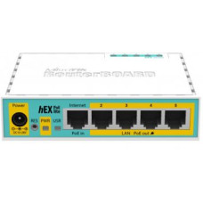 Маршрутизатор 5-портовий MikroTik hEX PoE lite RB750UPr2 для мережевого підключення та PoE живлення з функцією RouterOS L4, 650 МГц CPU, 64 Мб RAM