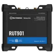 Промисловий стільниковий маршрутизатор Teltonika RUT901 для віддаленого моніторингу з 4G LTE Cat 4, Wi-Fi, WAN/LAN портами та живленням DC 9-30В