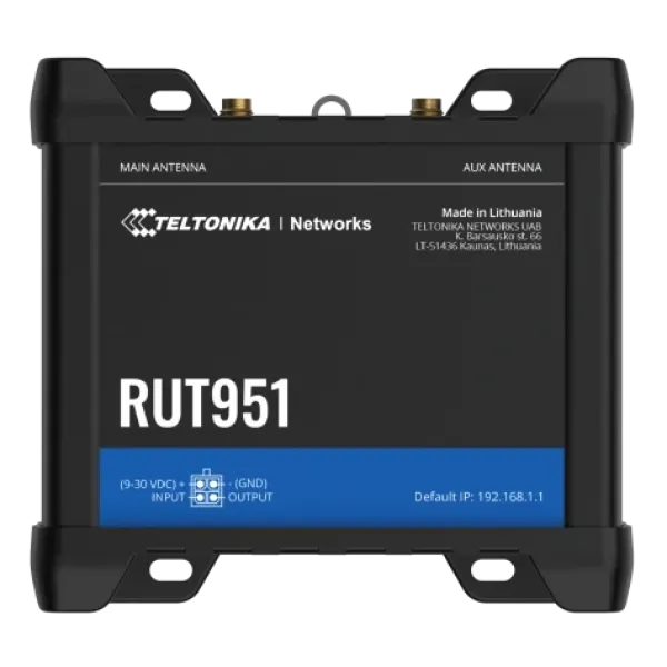 Промисловий стільниковий маршрутизатор Teltonika RUT951 з 4G LTE, Wi-Fi Промисловий стільниковий маршрутизатор Teltonika RUT951 з 4G LTE, Wi-Fi