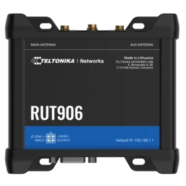 Промисловий стільниковий маршрутизатор Teltonika RUT906 4G LTE Wi-Fi RS-232 RS-485 для віддаленого моніторингу та управління системами Промисловий стільниковий маршрутизатор Teltonika RUT906 4G LTE Wi-Fi RS-232 RS-485 для віддаленого моніторингу та управління системами