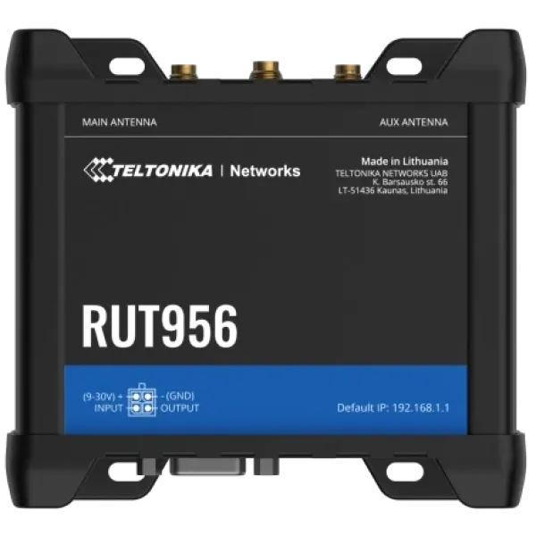 Промышленный сотовый маршрутизатор Teltonika RUT956 с 4G LTE, Wi-Fi, RS-232, RS-485 Промышленный сотовый маршрутизатор Teltonika RUT956 с 4G LTE, Wi-Fi, RS-232, RS-485