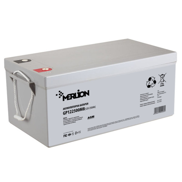 Аккумуляторная батарея AGM MERLION GP122500M8 12V 250Ah для ИБП и систем видеонаблюдения Аккумуляторная батарея AGM MERLION GP122500M8 12V 250Ah для ИБП и систем видеонаблюдения