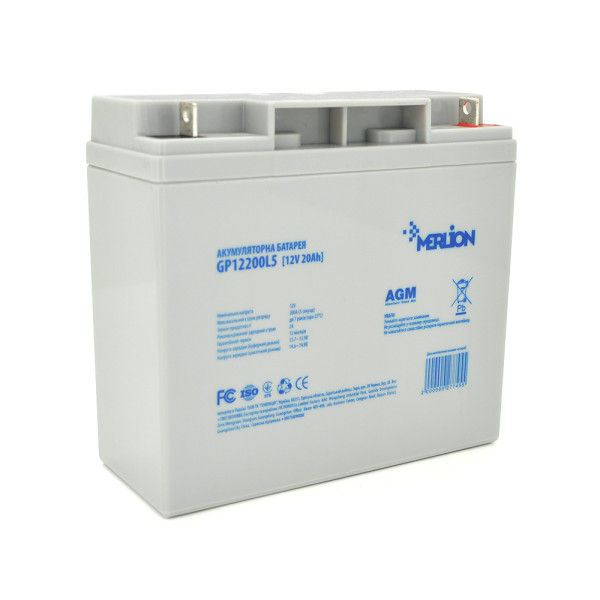 Акумуляторна батарея AGM GP12200L5 12V 20Ah для систем відеоспостереження, джерел безперебійного живлення та охоронних комплексів Акумуляторна батарея AGM GP12200L5 12V 20Ah для систем відеоспостереження, джерел безперебійного живлення та охоронних комплексів