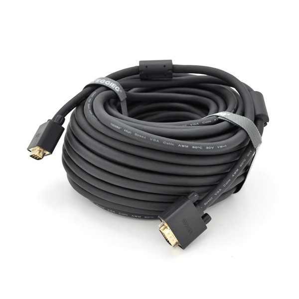 Кабель VGA VEGGIEG VG-20 VGA 3+6 для відеоспостереження і підключення монітора 20 м, тато-тато, ферит, позолочені коннектори Кабель VGA VEGGIEG VG-20 VGA 3+6 для відеоспостереження і підключення монітора 20 м, тато-тато, ферит, позолочені коннектори