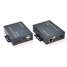 Одноканальный активный удлинитель HDMI сигнала по UTP-кабелю. Дальность передачи: до 120 метров, cat5e/cat6e 1080P/3D. Управление через USB