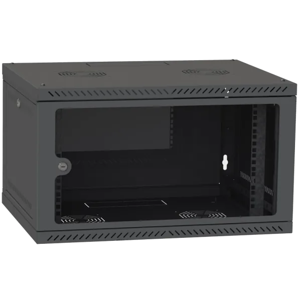 Шкаф телекоммуникационный дверь стекло (чёрный) IPCOM 6U 600x600 Шкаф телекоммуникационный дверь стекло (чёрный) IPCOM 6U 600x600